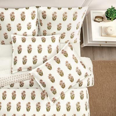 Leila Block Print Sham - Woodrose King - Ballard Designs