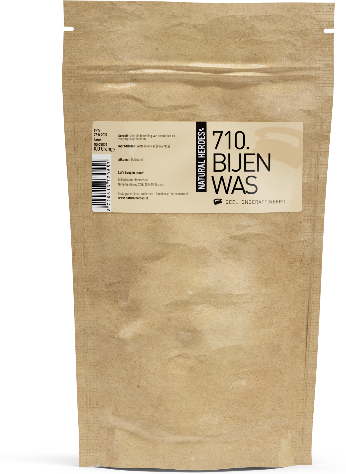 Natural Heroes Bijenwas (Geel) - 100 gram