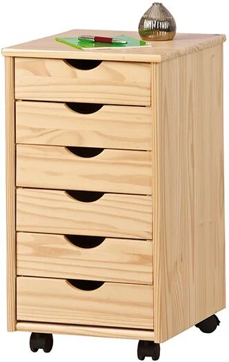garneroarredamenti Cassettiera 36x65h cm 6 cassetti portagiochi pino Fast Brutus