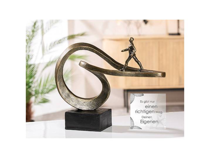 Skulptur Path 32 x 25 x 15cm Braun/Silber