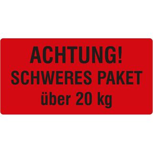 Böttcher-AG Hinweisetiketten Schweres Paket 20kg, 100 x 50 mm, selbstklebend, 1.000 Stück