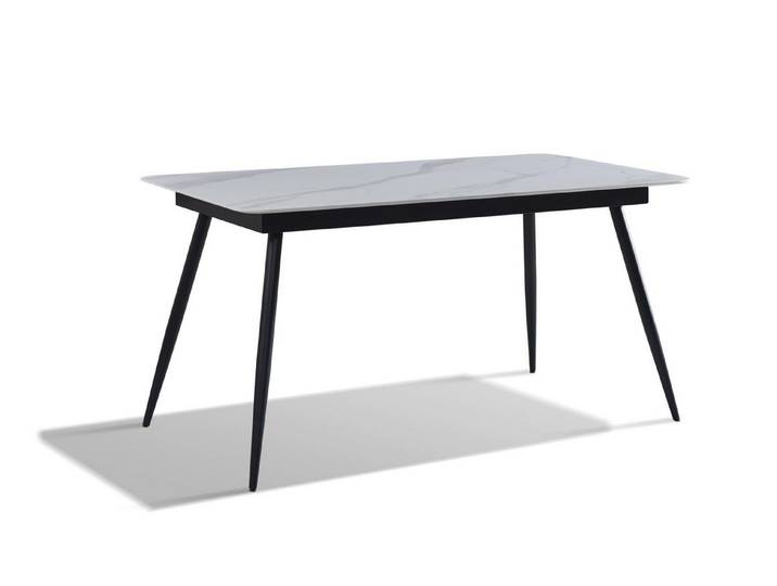 Xlmoebel Esstisch Moderner Holztisch mit Edelstahl-Elementen für Wohnräume, Made in Europa