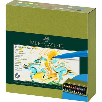 Faber-Castell Tuschestifte Pitt Artist Pens Brush, 24er Atelierbox