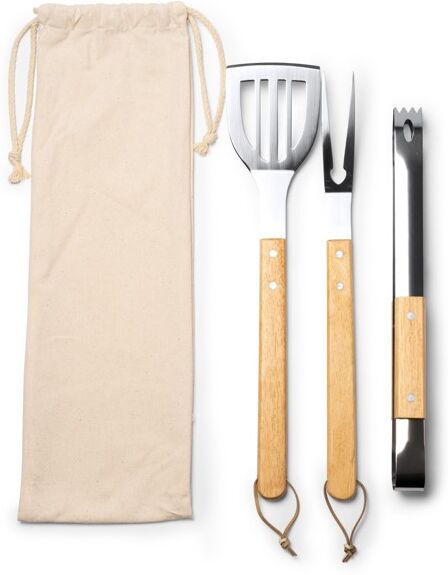 Ensemble barbecue personnalisé 3 accessoires en acier inoxydable Cadak beige TAILLE UNIQUE ADULTE
