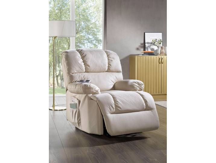 Relaxsessel mit komfortabler Kippfunktion, Creme, Relaxsessel, mechanisch verstellbar