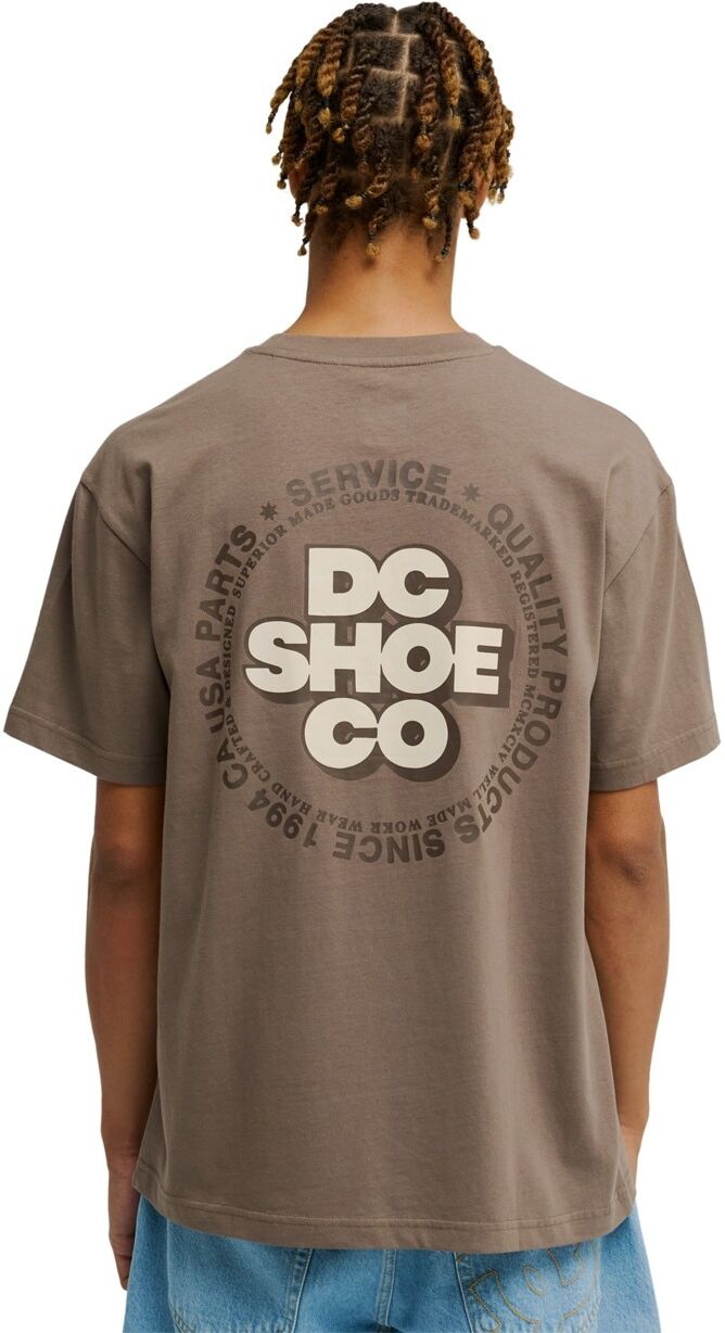 T-Shirt DC SHOES "Work Circle", Herren, Gr. L, braun (morel), Obermaterial: 75% Baumwolle, 25% Baumwolle., Shirts T-Shirt morel L