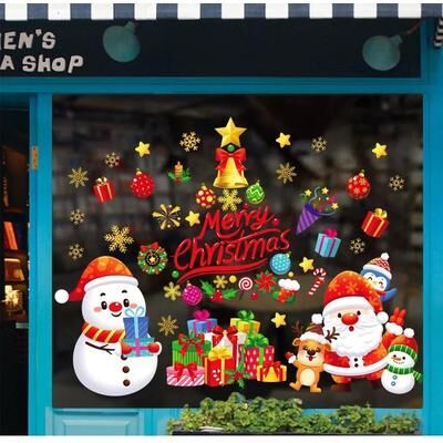 Uplifted Finds Christmas Snowflake Window Flowers PVC Electrostatic Stickers For Glass Reusable Winter Decoration Set i