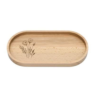 Holztablett Blumen und Gräser