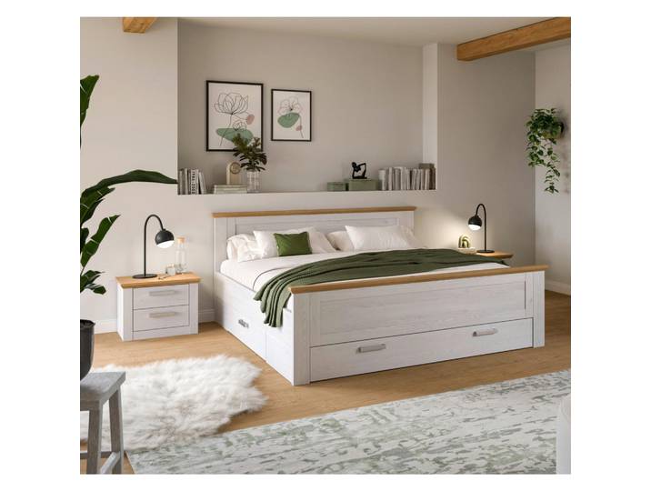 Livetastic Schlafzimmer, Lärche, Eiche Artisan, 3-teilig, mit Schubkästen, Schlafzimmer, Schlafzimmer Komplett