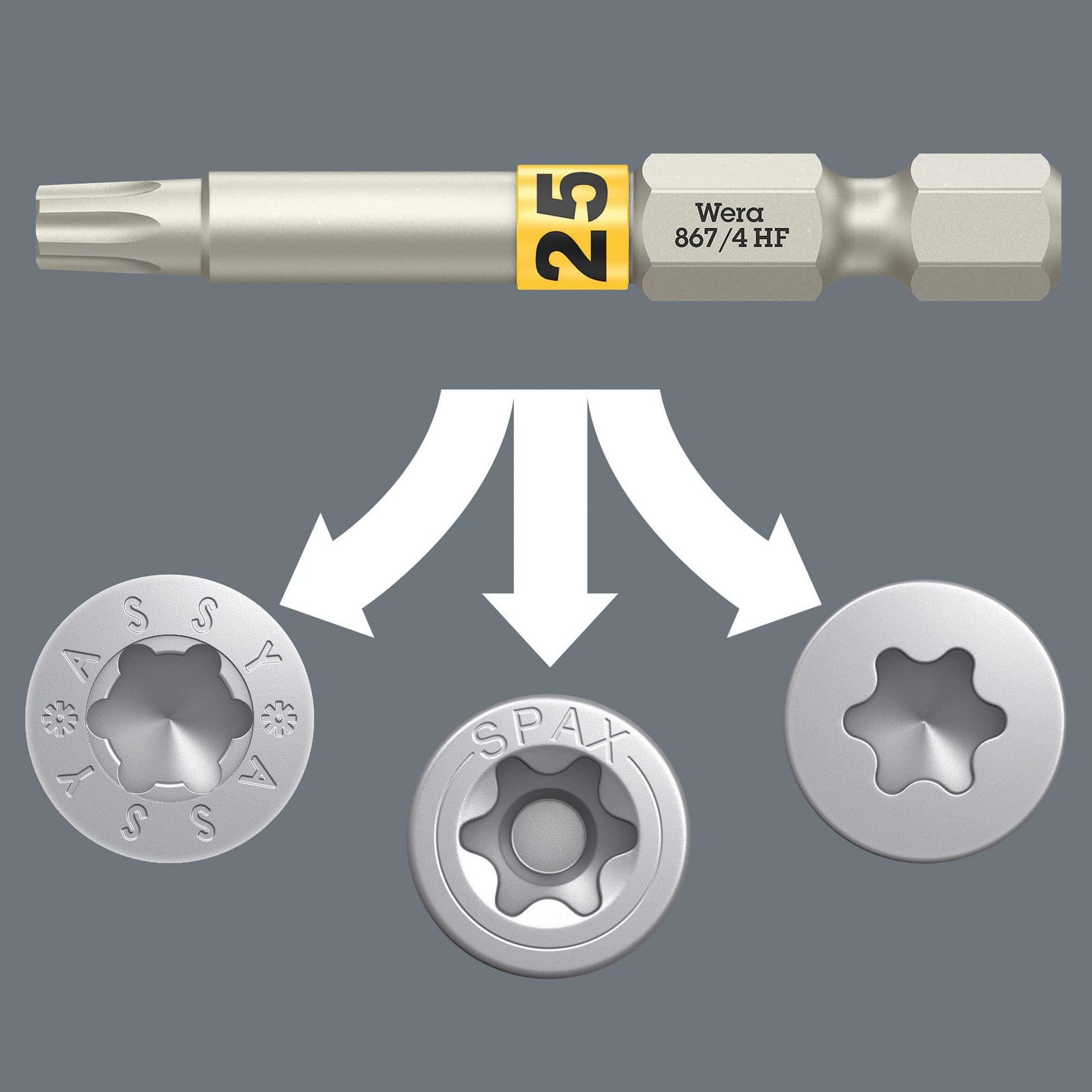 Wera Bit 867 TORX HF 1/4 TX, 8 mm, lengte 50 mm, met kleurencodesysteem