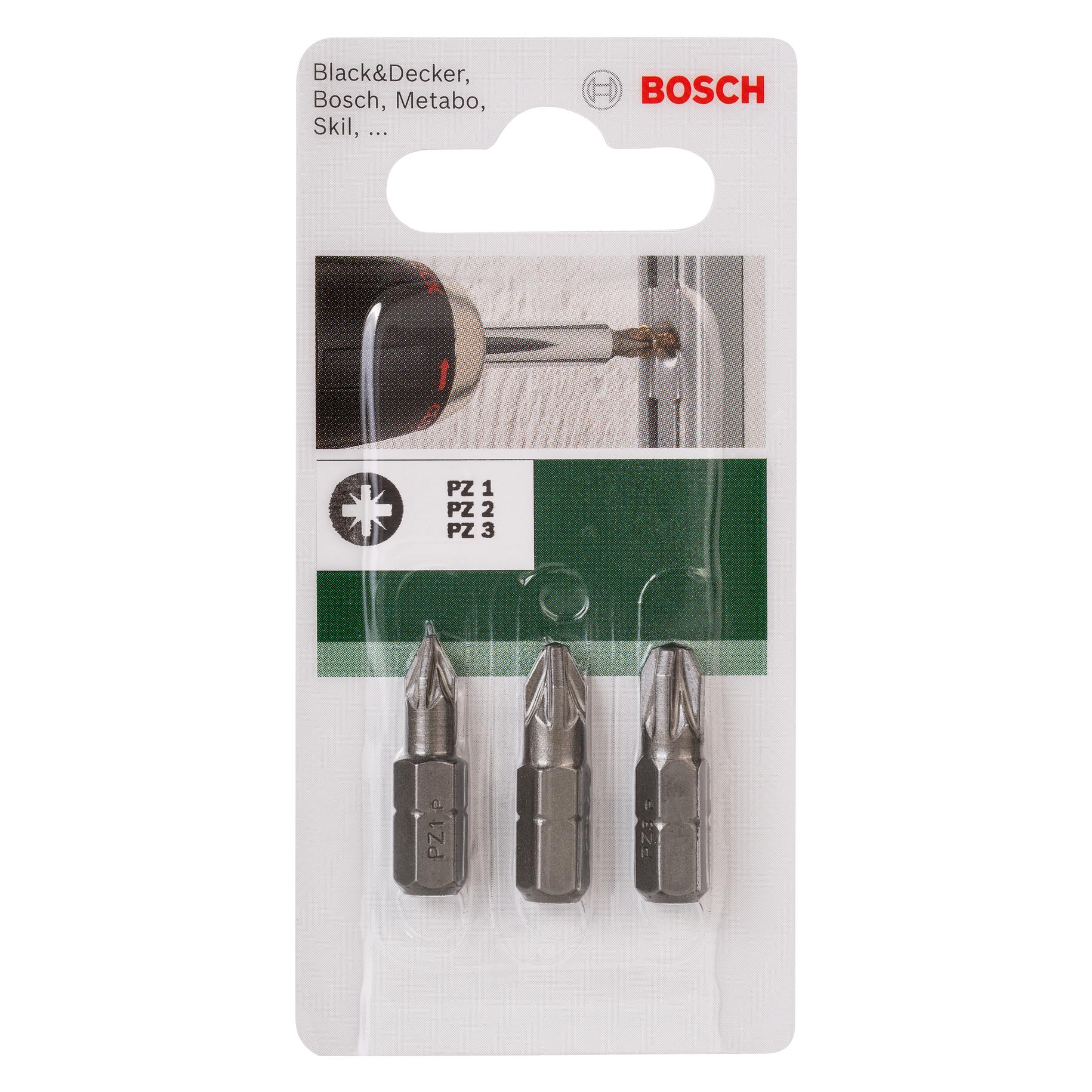 Bosch Zubehör 3tlg. Schrauberbit-Set für Pozidriv-Kreuzschlitzschrauben (PZ) (Kreuz Pozidriv PZ) (2609255967)