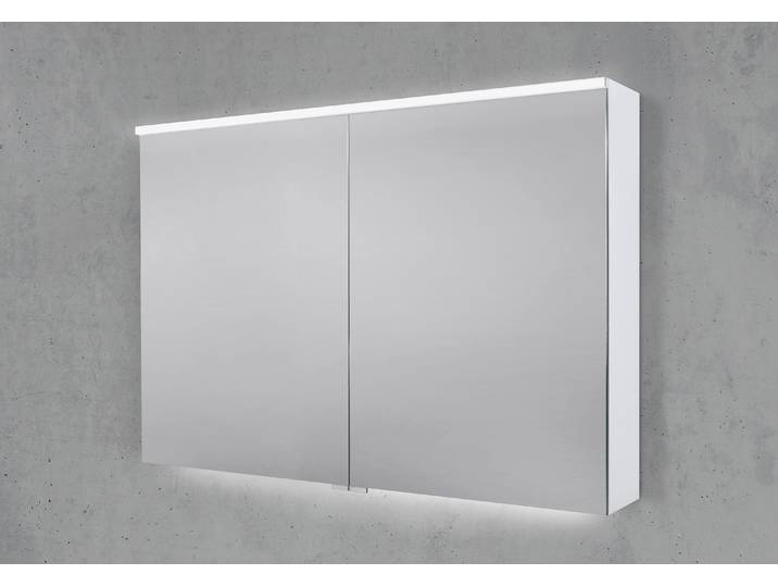 Spiegelschrank 100 cm integrierte MULTI Light LED Beleuchtung Doppelspiegeltüren