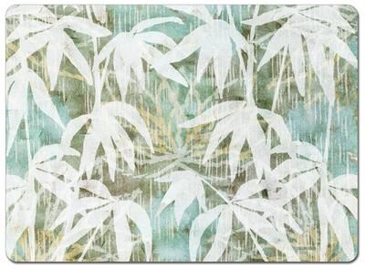 CounterArt Tropical Rain Hardboard Placemats with Protective Cork Backing 4 Pack Layered Construction Heat Tolerant and Easily Wipes Clean