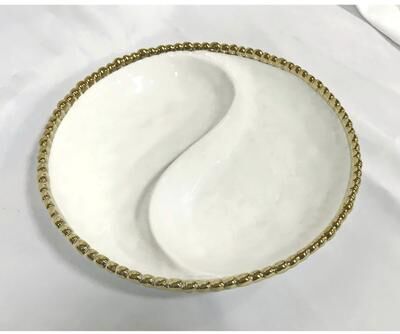 Jiallo "9"" Bead 2-Section Platter"
