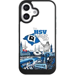 Nivocase Hülle für Apple iPhone 16 Handyhülle NIVOcore Case Schwarz Aufstieg Hamburger SV Offizielles (Apple iPhone 16), Smartphone Hülle, Schwarz
