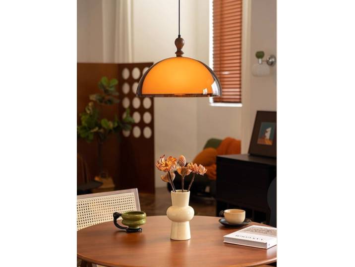 Lampes suspendues vintage marron, lampes suspendues orange Bauhaus, lampes suspendues nordiques rétro pour table à manger, lampes suspendues pour café, lustre LED réglable
