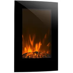 KlarsteinLausanne Vertical Elektrischer Kamin 1000/2000 W Fernbedienung DimmerSchwarz