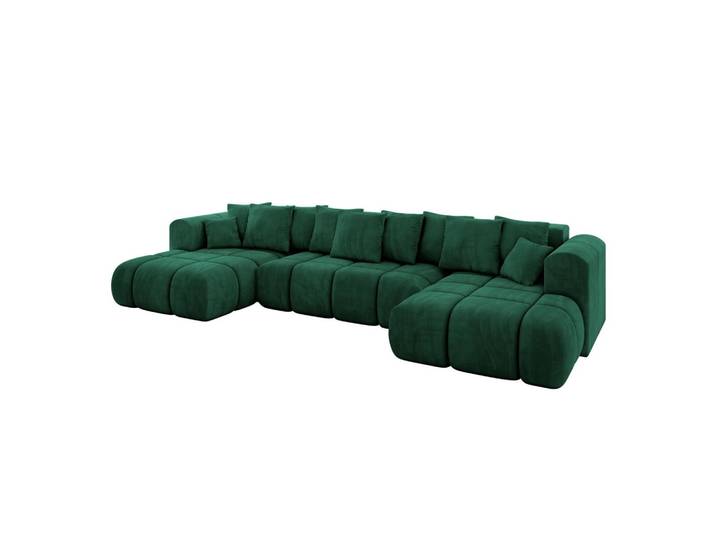 WOHNLANDSCHAFT CLOUD-U-v1 405x185x90 Dunkelgrün Velours