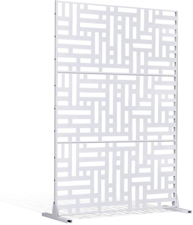 VEVOR Metal Privacy Screen Outdoor Privacy Screens & Panels for Patio White 193cm H x 119.4cm W x 50.8cm D
