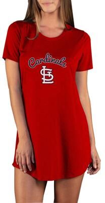 MLB Marathon Women's Night Shirt (Size Medium) St Louis Cardinals, Polyester,Rayon