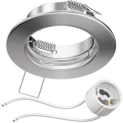 ledscom.de Decken-Einbaurahmen FERE Einbaurahmen chrom matt (LED/Halogen/GU10/MR16/PAR16/50mm) inkl. GU10 Fassung