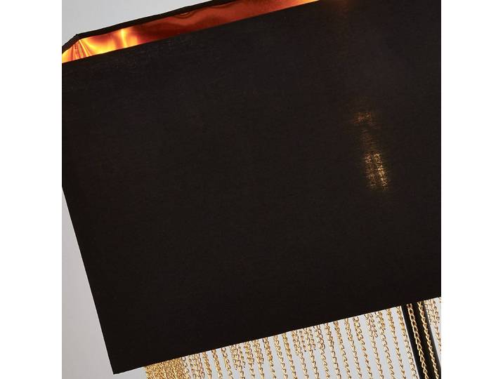 Vloerlamp Fringe, zwart, Woon-/ Eetkamer, metaal, vloerlamp