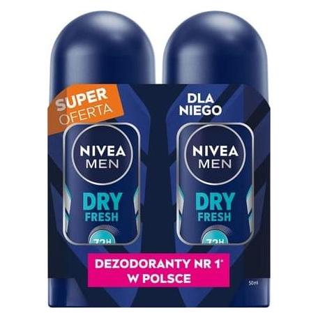 Nivea Men Antiperspirant Rollon Dry Fresh Duo 2x50 Ml (Roll-on, 100 ml) (67648655)