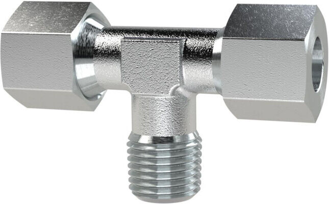 Riegler Raccord vissé T, R 1/4 a., Ø ext. tube 6, acier zingué (V 116)