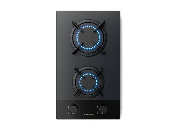 Klarstein Gas-Kochfeld Goldflame Nano Matte 10046681, Gaskochfeld 2 Brenner Elektrische Zündung Küche