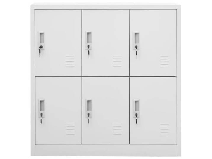 RJPLMFV Schrank aus Stahl, hellgrau, 90 x 45 x 92,5 cm, mit Schlössern Sichere Aufbewahrung, modernes Design, pflegeleichter Stahl, für Schule und Beruf