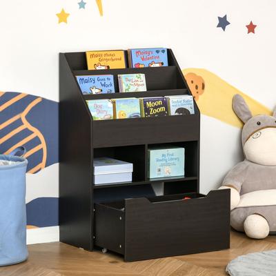 "HOMCOM Kids Bookcase Multi-Shelf Rack Organizer with Storage Drawer - 23.5"" x 11.75"" x 35.5"""