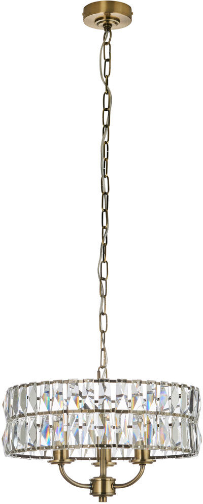 Mercer41 Yukon 3 - Light Drum Chandelier Antique Brass