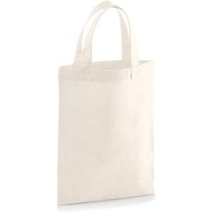 Westford-Mill Einkaufstasche W103 Party Bag for Life, natur, aus Baumwolle, faltbar, mit Henkeln, 19 x 25 cm