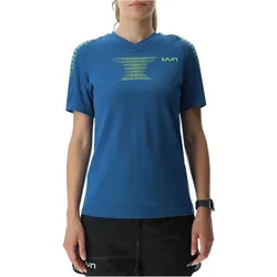 UYN Padel Series Smash kurzarm Padel Tennisshirt Damen K948 - blue poseidon/lime S