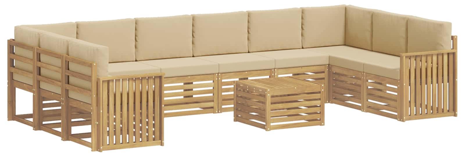 Garnitur aus 11 Outdoor-Sofas, Farbe Beige, Material: Polyester