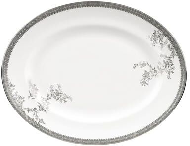 Wedgwood Vera Wang Lace Platinum 13.75-inch Fine Bone China Oval Platter