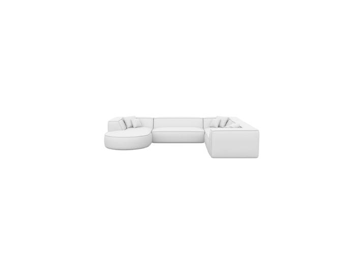 7-Sitzer Design Echtleder Panorama-Sofa „Lorenza Lounge XXL“ Echtleder White BLOOMINGLOFT Collection