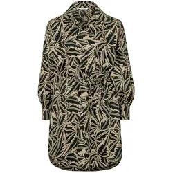 Tchibo - Longbluse aus Leinenmix - Damen - Gr. 38 - schwarz/print
