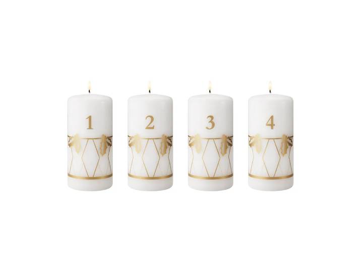 Georg Jensen bougie de l’Avent 2026 impression dorée, 4 pièces