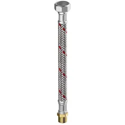 Flamco Meiflex Panzerschlauch M4325.1134.100 1" x 1" IG/AG, 25 x 1000 mm, Edelstahl, Heizung/Klima