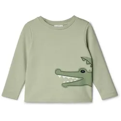Tchibo - Kinder-Sweatshirt mit Krokodil-Print - Baby - Gr. 74/80 - olivgrün/print