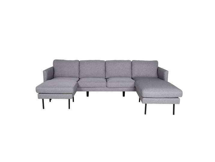 Canapé angle double en tissu gris