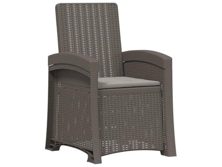 KKgypkn Liegesessel Garten Rattan-Optik Hellgrau PP 3-fach verstellbare Rückenlehne, Wetterbeständig, Leicht zu Reinigen, Für Terrasse Balkon
