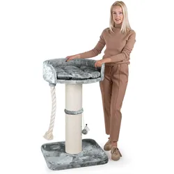 HAPPYPET Premium Kratzbaum Stabil für große Katzen Kletterbaum 100 cm   Grau BASIC