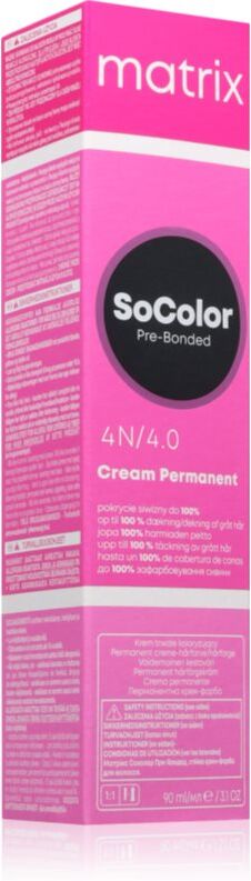 Matrix SoColor Pre-Bonded coloration cheveux permanente pour masquer les cheveux gris teinte 4N 90 ml