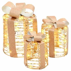 vidaXL Geschenkbox Dekoration 3 pcs Warmweiß 20 x 20 x 20 cm Haustier