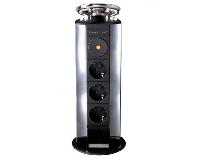 Steckdosenelement Evoline Port in Edelstahlfarbe