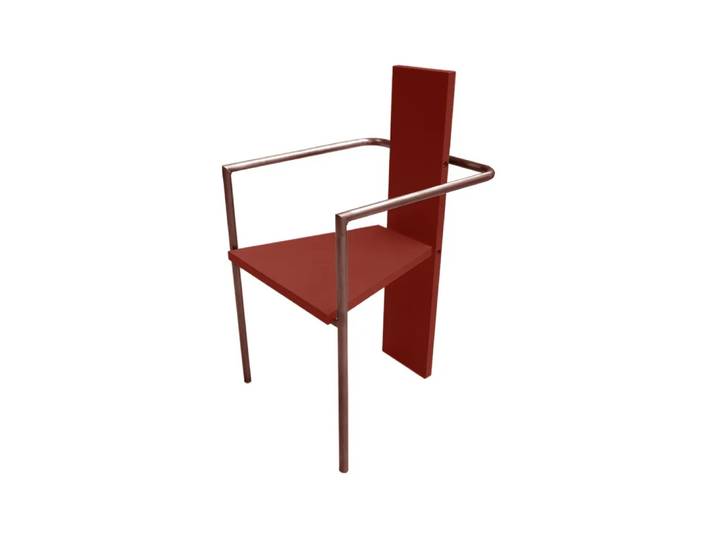 Källemo Fauteuil Concrete Rouge-piètement cuivré