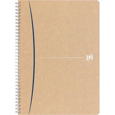 OXFORD Notizbuch Touareg A4, liniert, 180 Seiten, recyceltes Papier, Spiralbindung, Einband, Kraftpapier, zufällige Farbauswahl sortiert