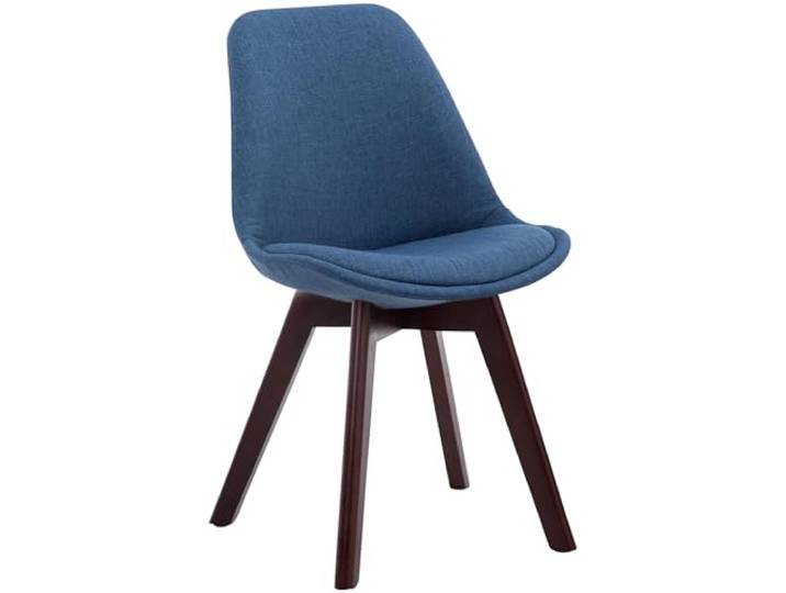 CLP Esszimmerstuhl Borneo mit Stoffbezug I Polsterstuhl, Farbe: blau, Gestellfarbe: walnuss